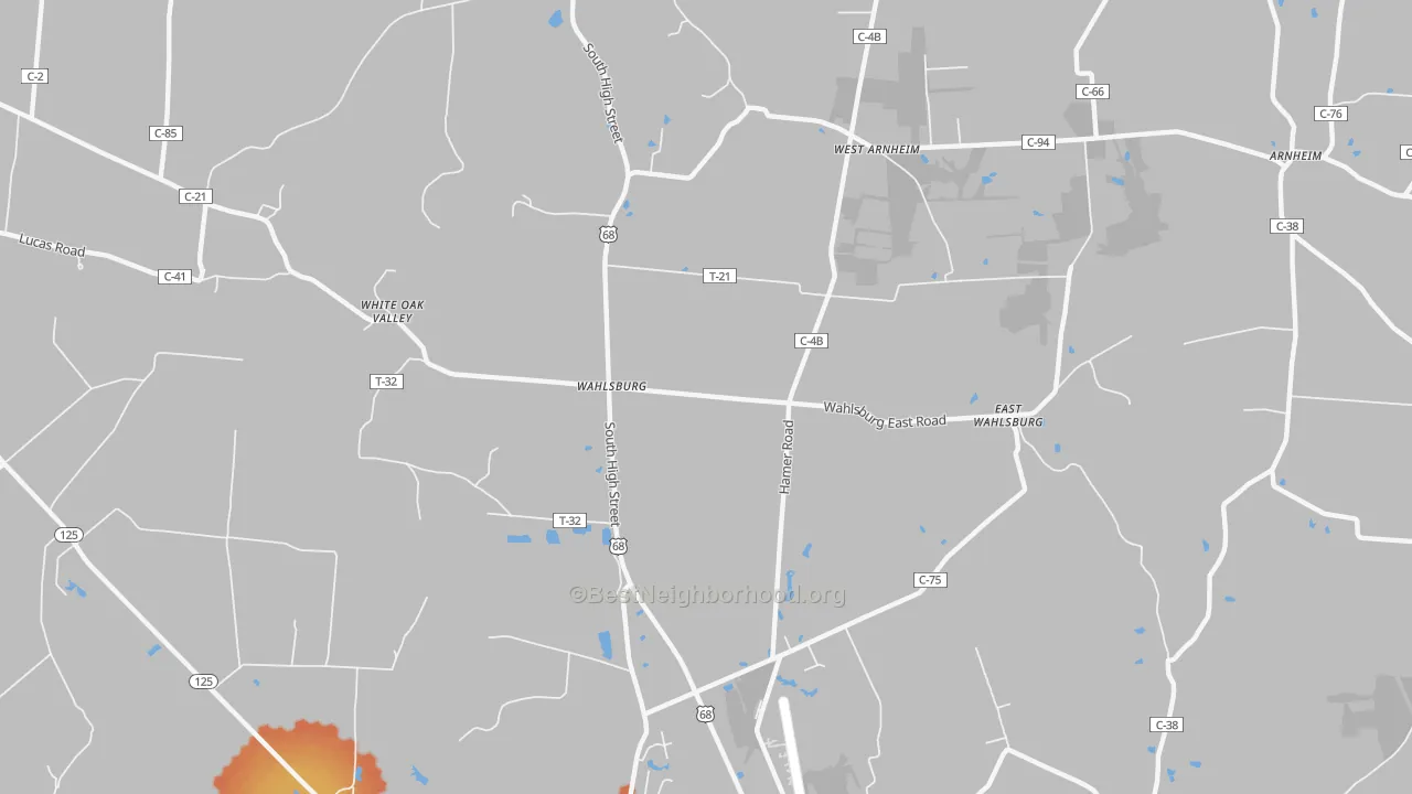 Bike Grade map of Wahlsburg, OH