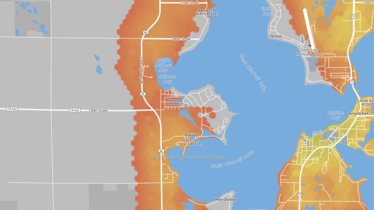 Bike Grade map of Wahpeton, IA