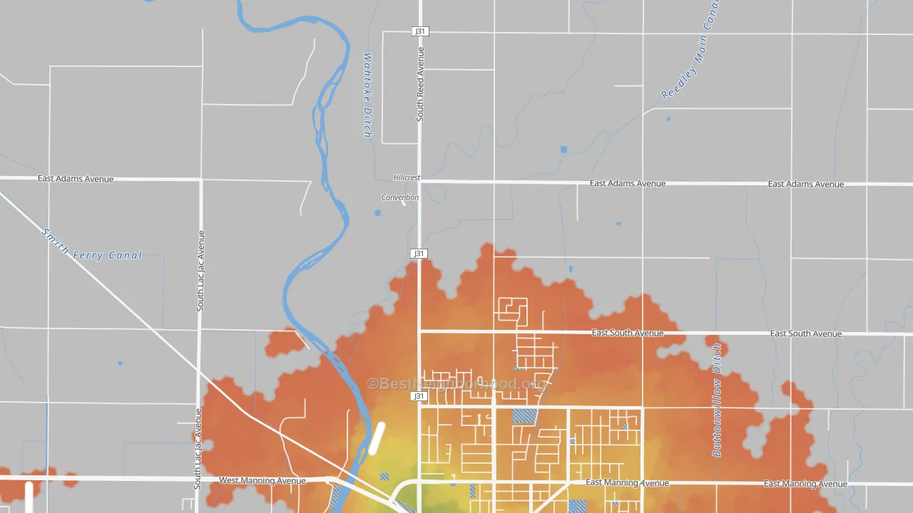 Bike Grade map of Wahtoke, CA