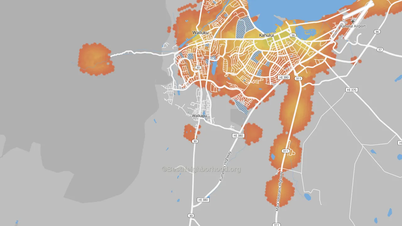 Bike Grade map of Waikapu, HI