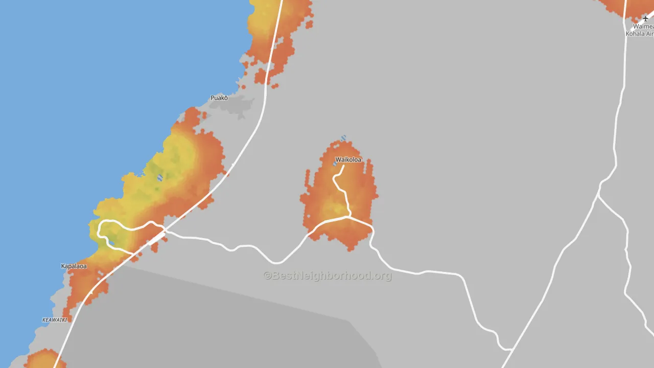 Bike Grade map of Waikoloa, HI