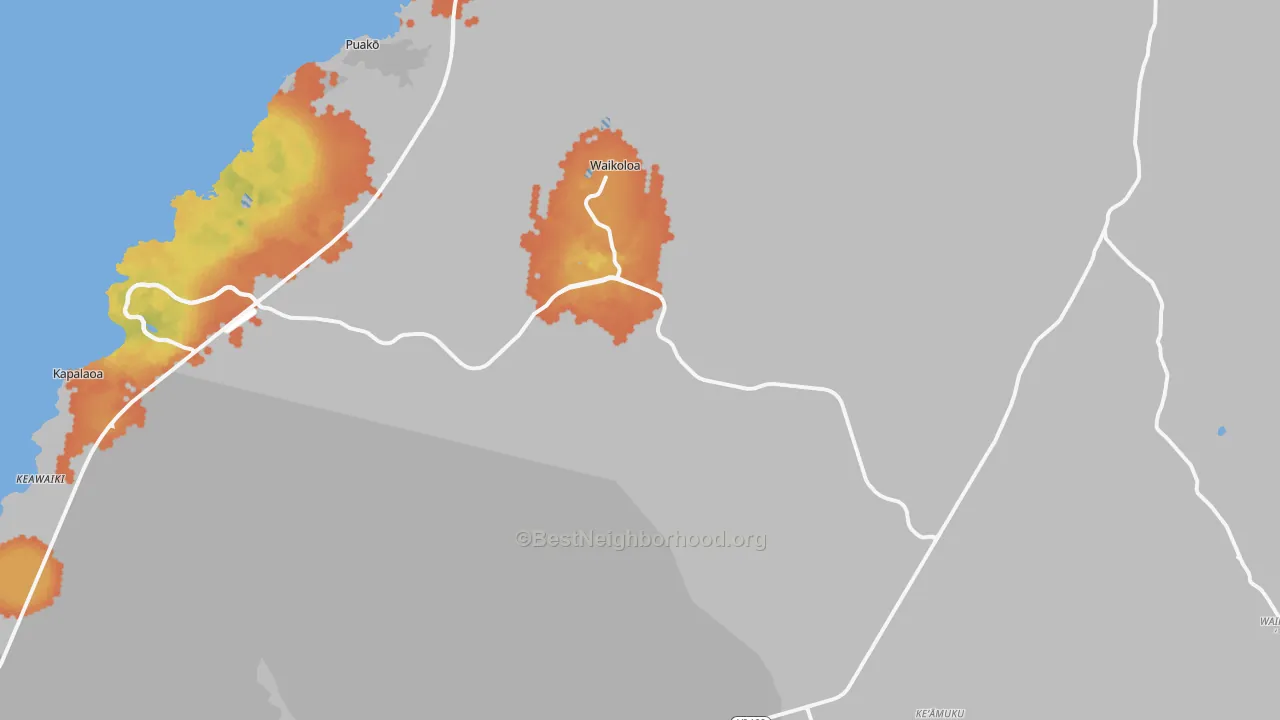 Bike Grade map of Waikoloa Village, HI
