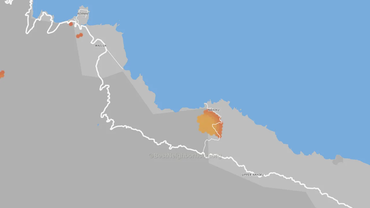 Bike Grade map of Wailua, HI