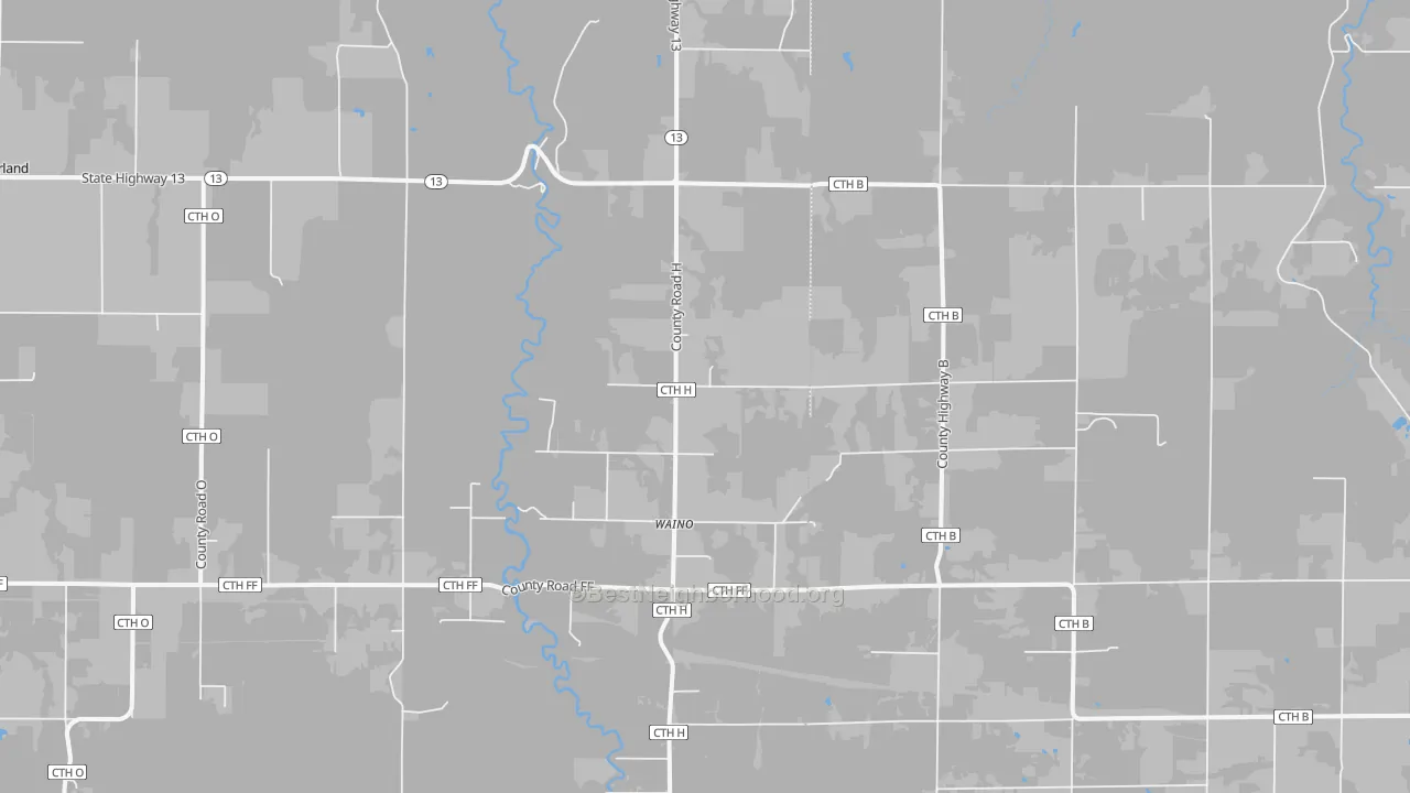 Bike Grade map of Waino, WI