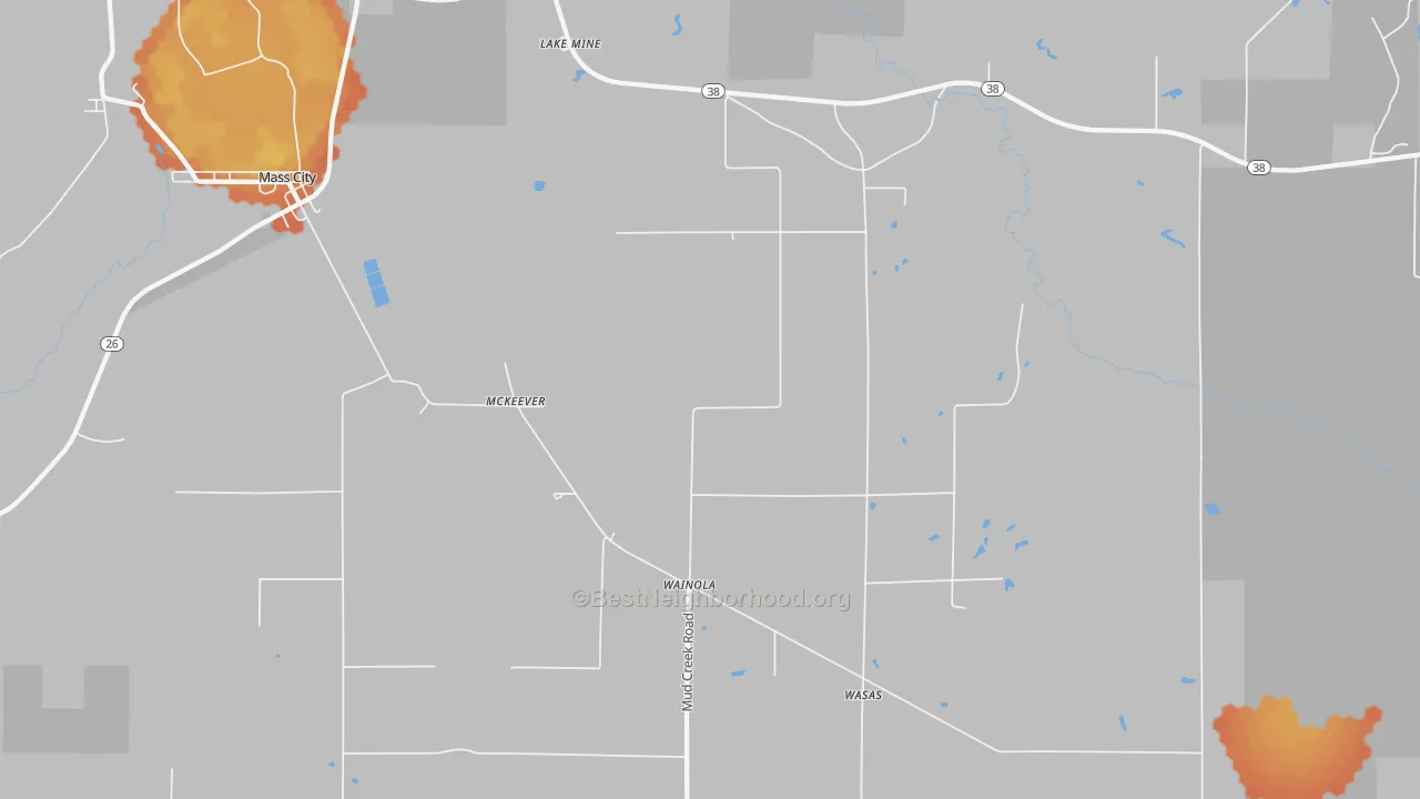 Bike Grade map of Wainola, MI