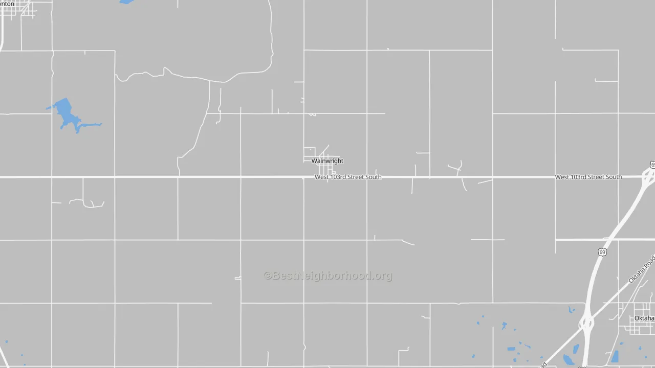 Bike Grade map of Wainwright, OK