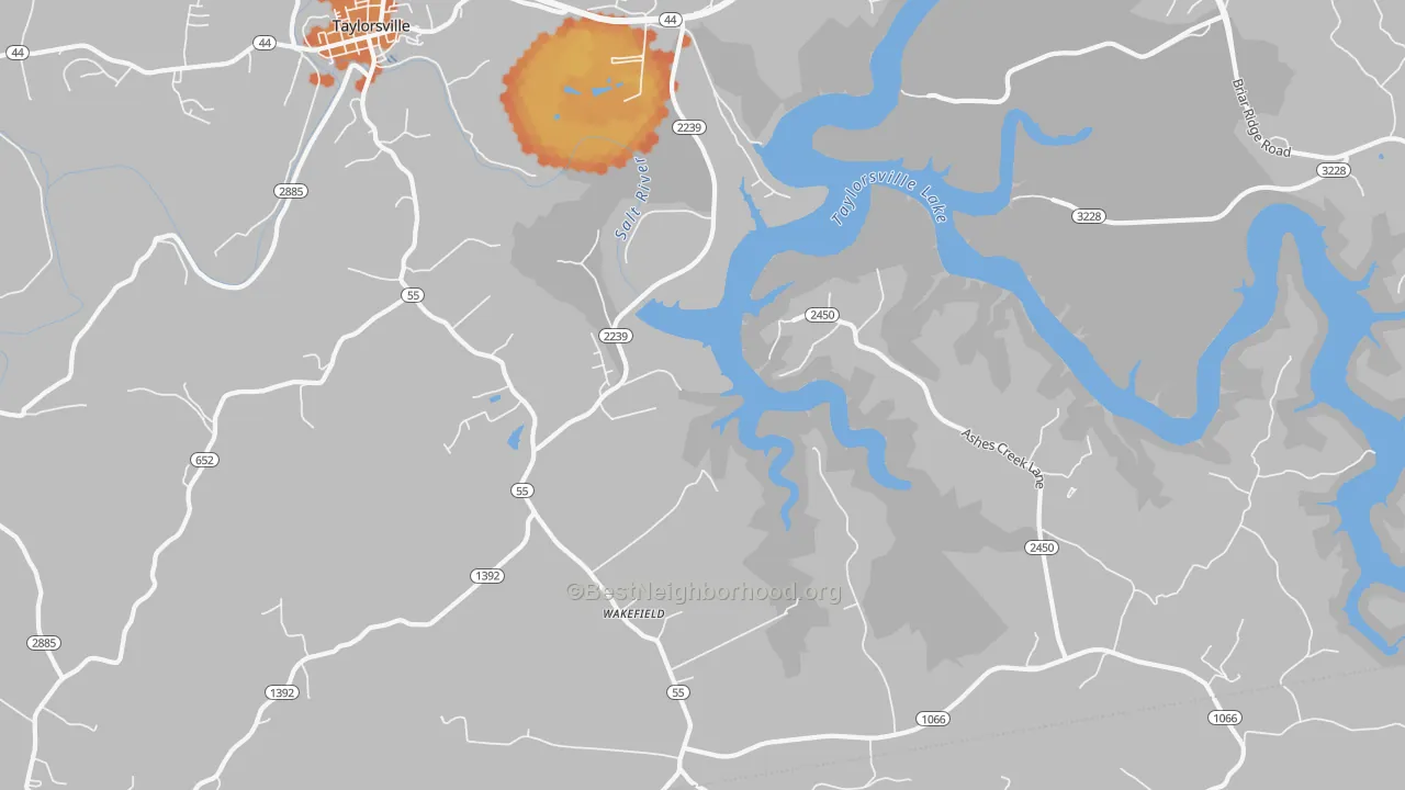 Bike Grade map of Wakefield, KY