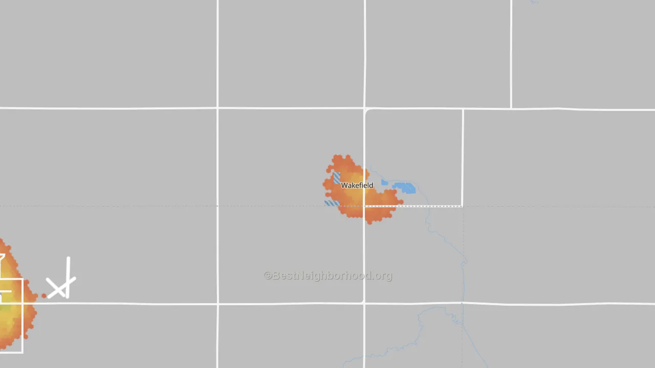Bike Grade map of Wakefield, NE