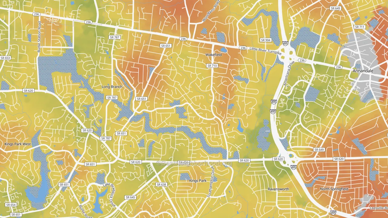 Bike Grade map of Wakefield Park, Annandale, VA