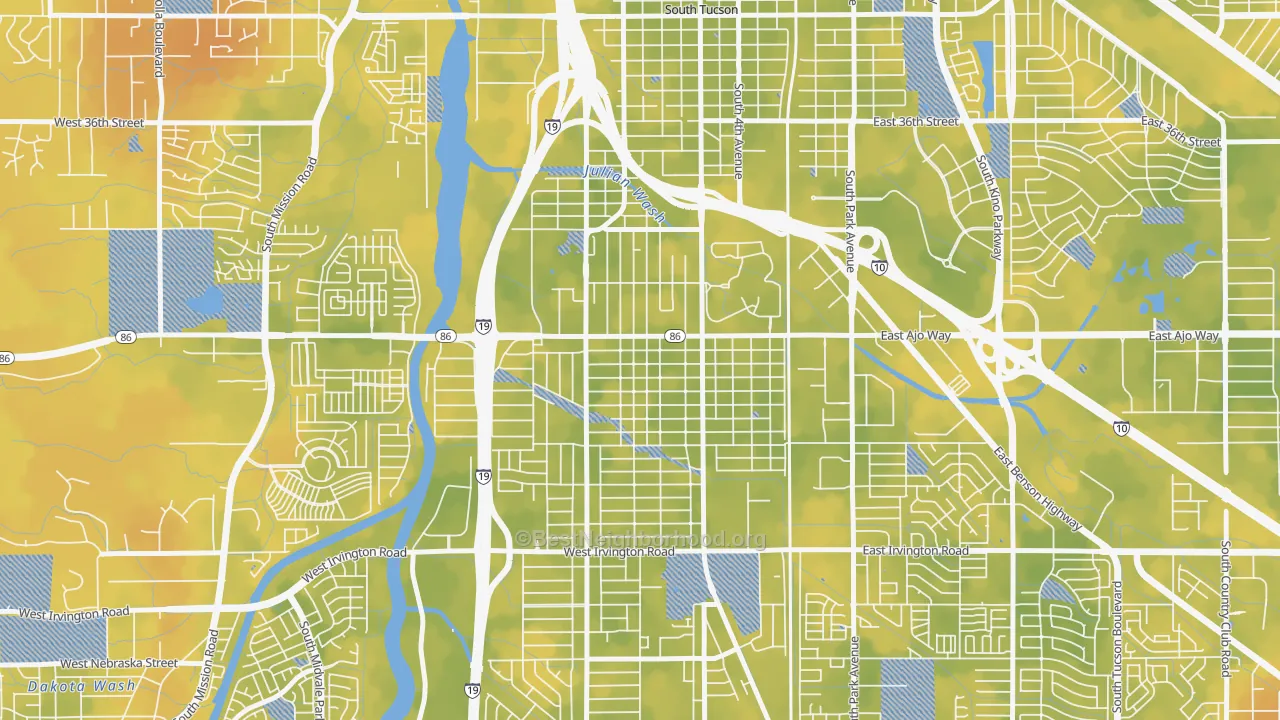 Bike Grade map of Wakefield, Tucson, AZ