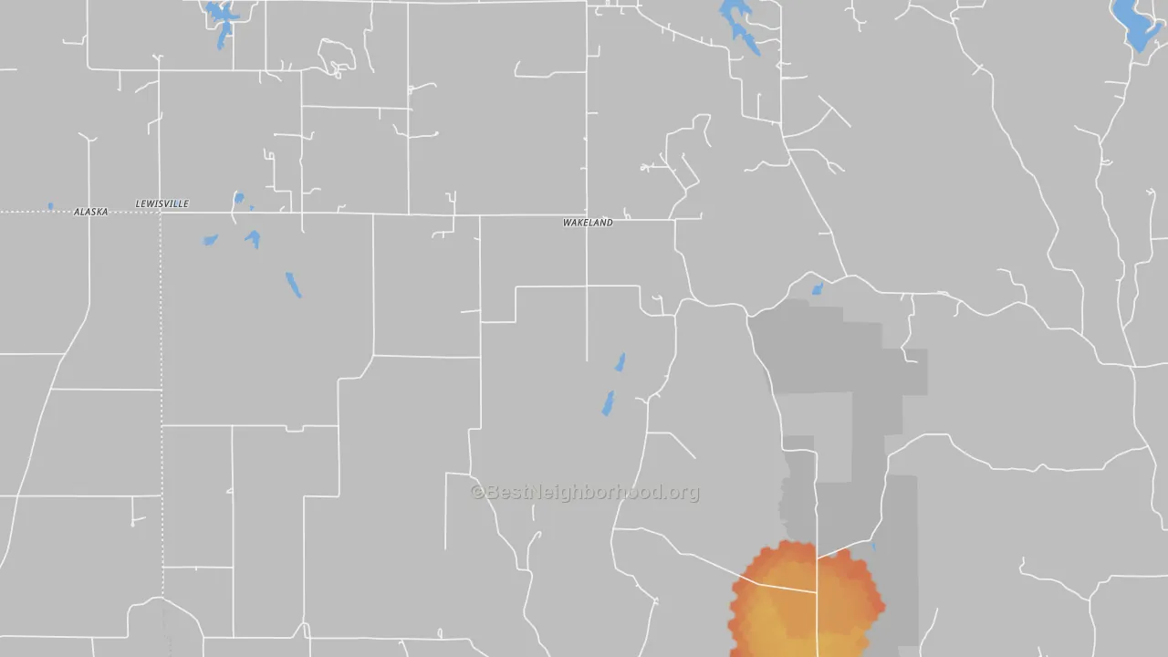 Bike Grade map of Wakeland, IN