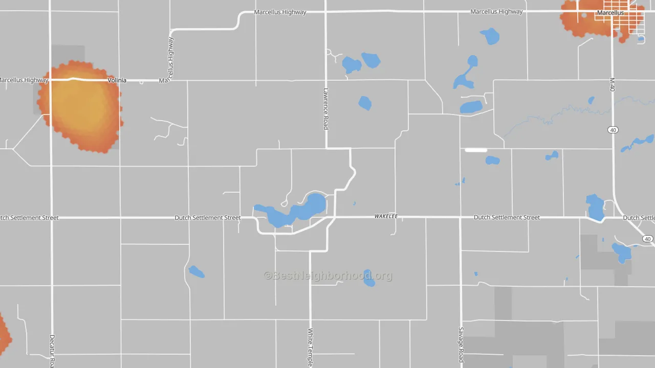 Bike Grade map of Wakelee, MI