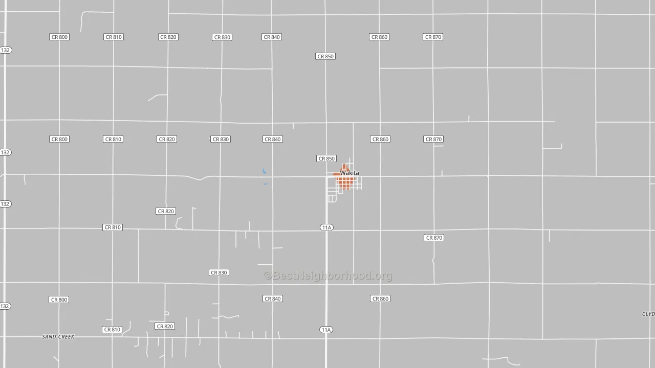 Bike Grade map of Wakita, OK