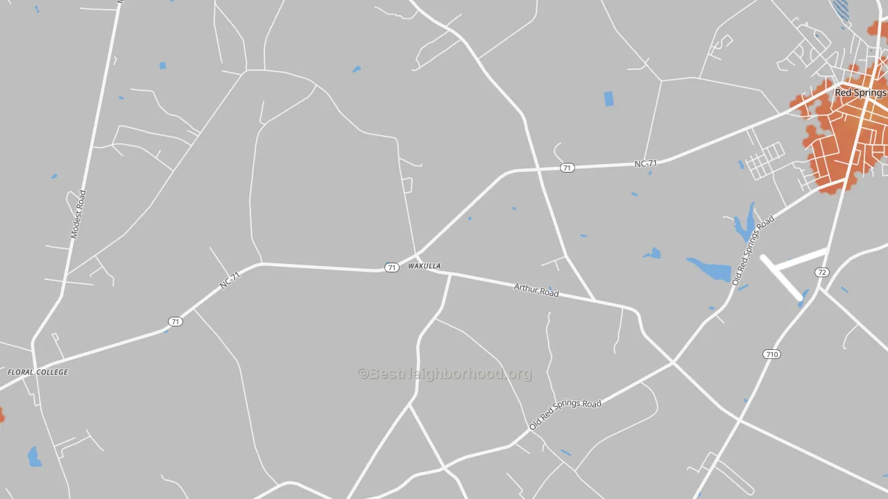 Bike Grade map of Wakulla, NC