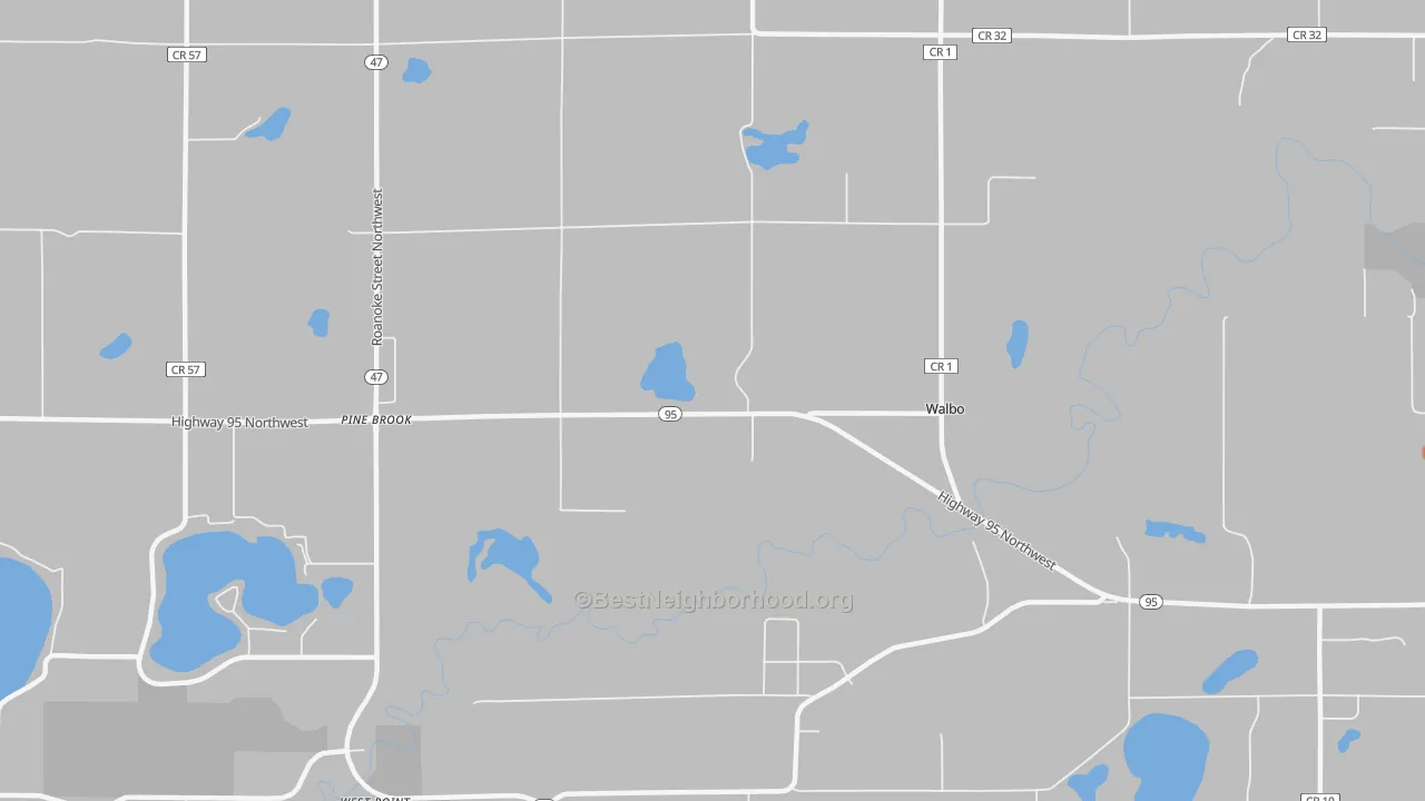 Bike Grade map of Walbo, MN