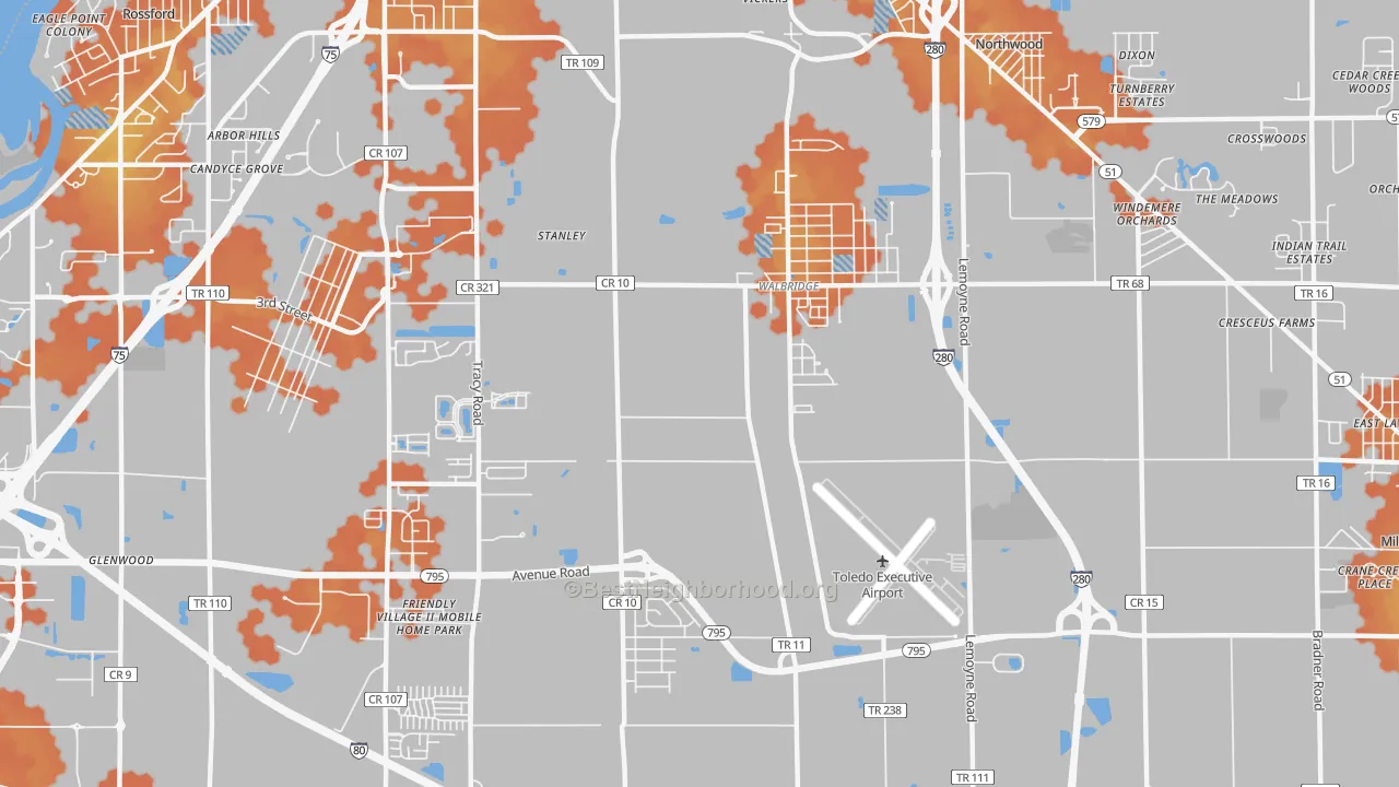 Bike Grade map of Walbridge, OH