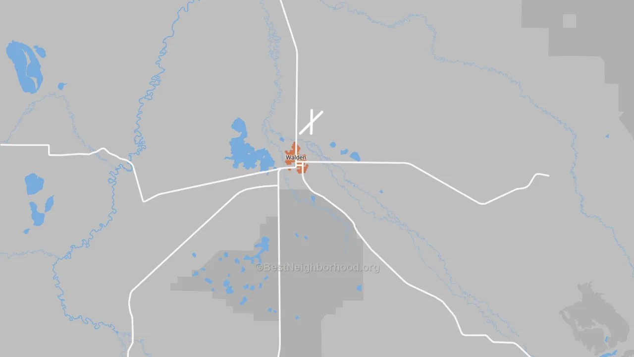 Bike Grade map of Walden, CO