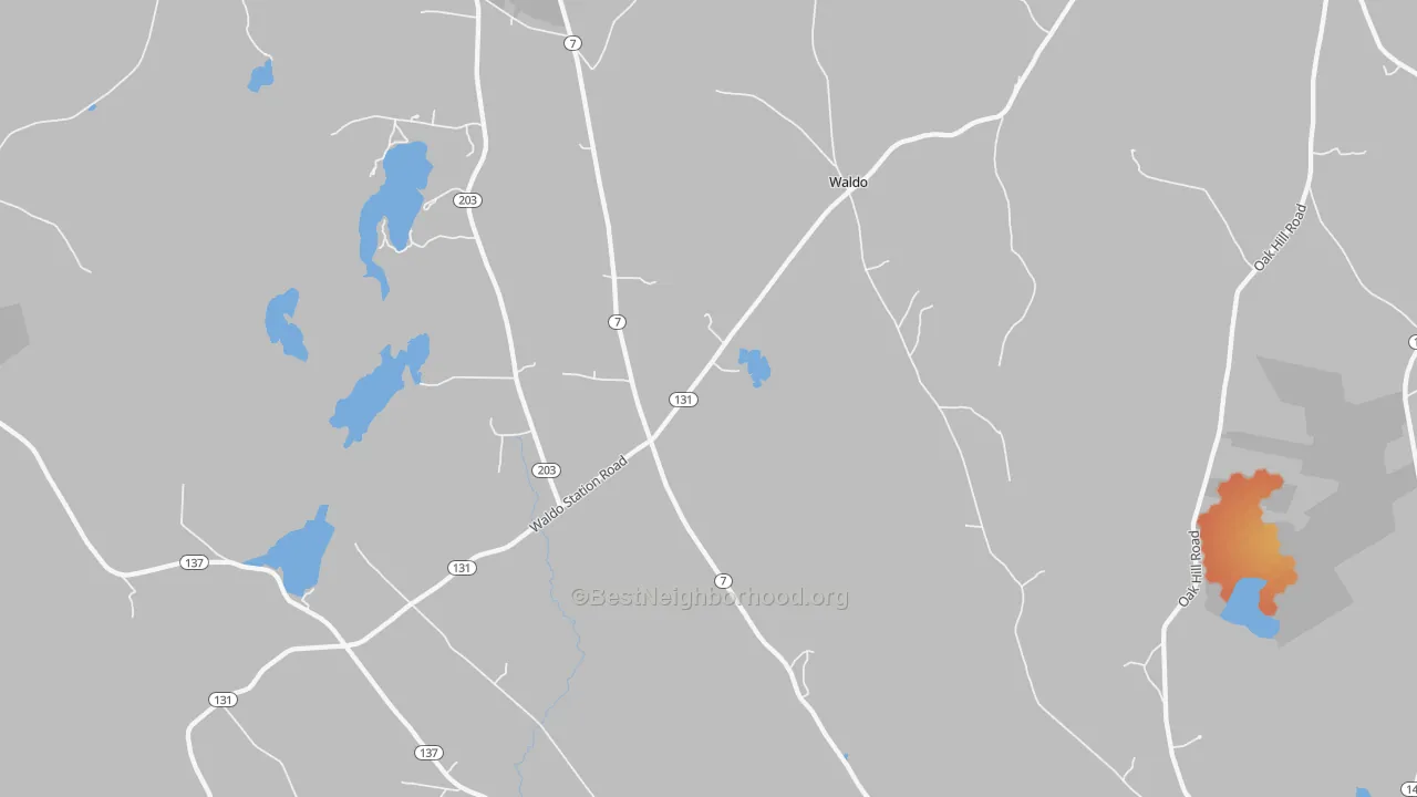 Bike Grade map of Waldo, ME