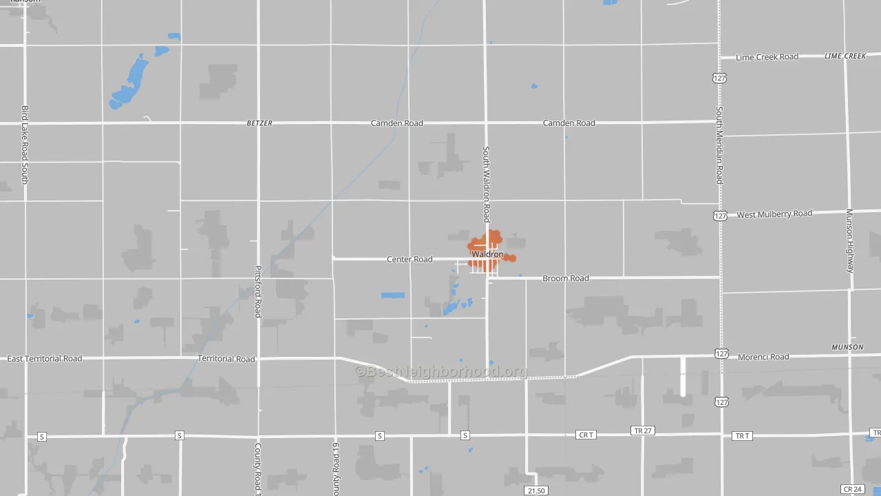 Bike Grade map of Waldron, MI