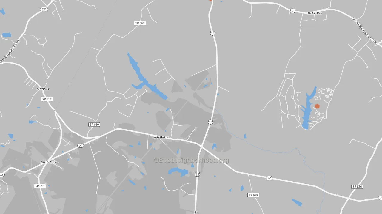 Bike Grade map of Waldrop, VA