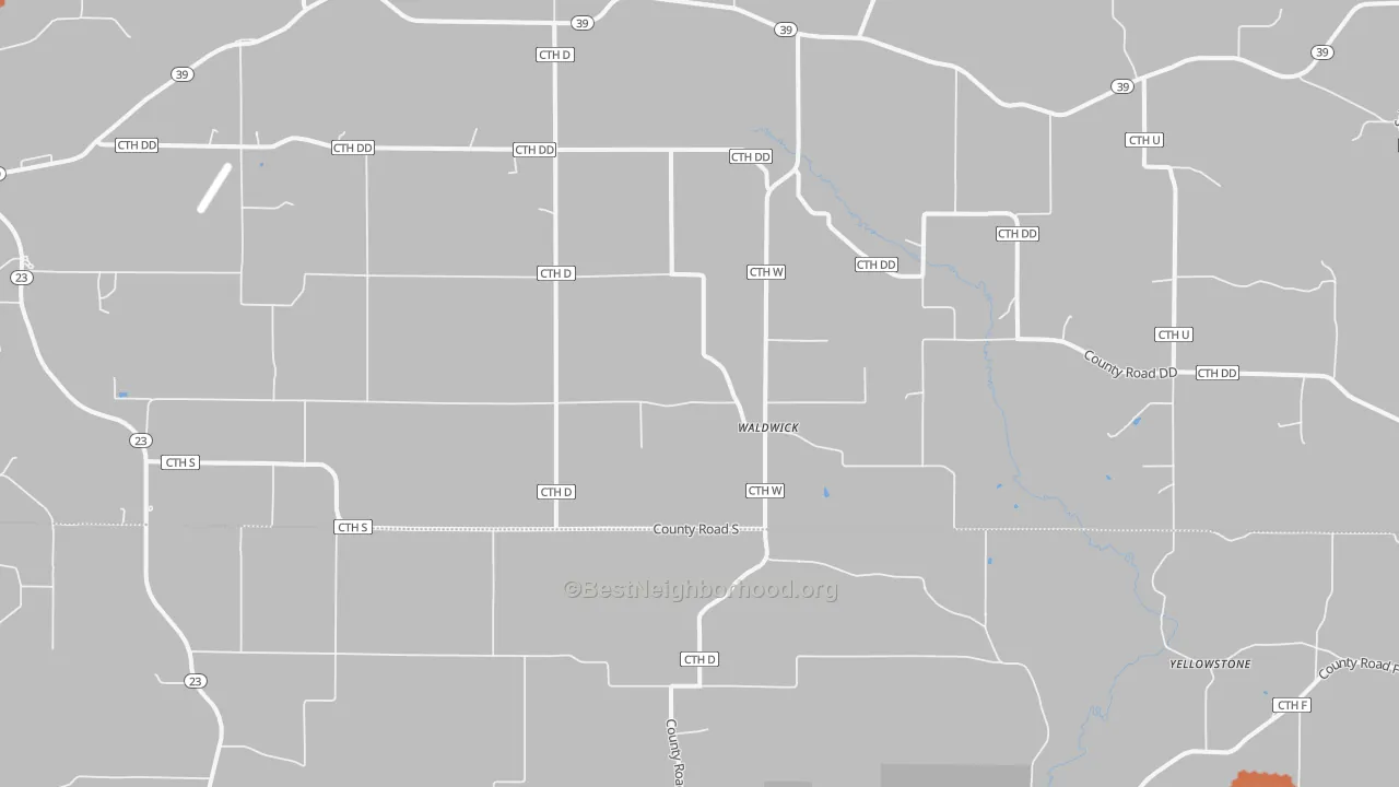Bike Grade map of Waldwick, WI