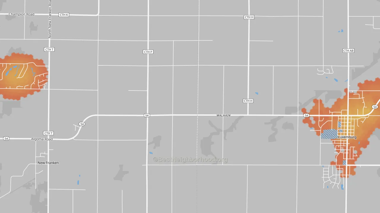 Bike Grade map of Walhain, WI