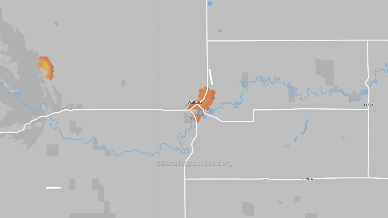 Bike Grade map of Walhalla, ND