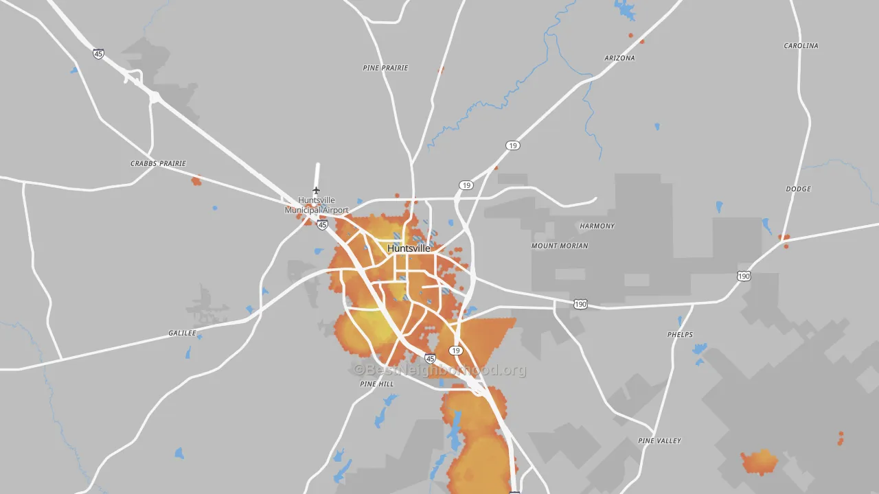 Bike Grade map of Walker County, TX