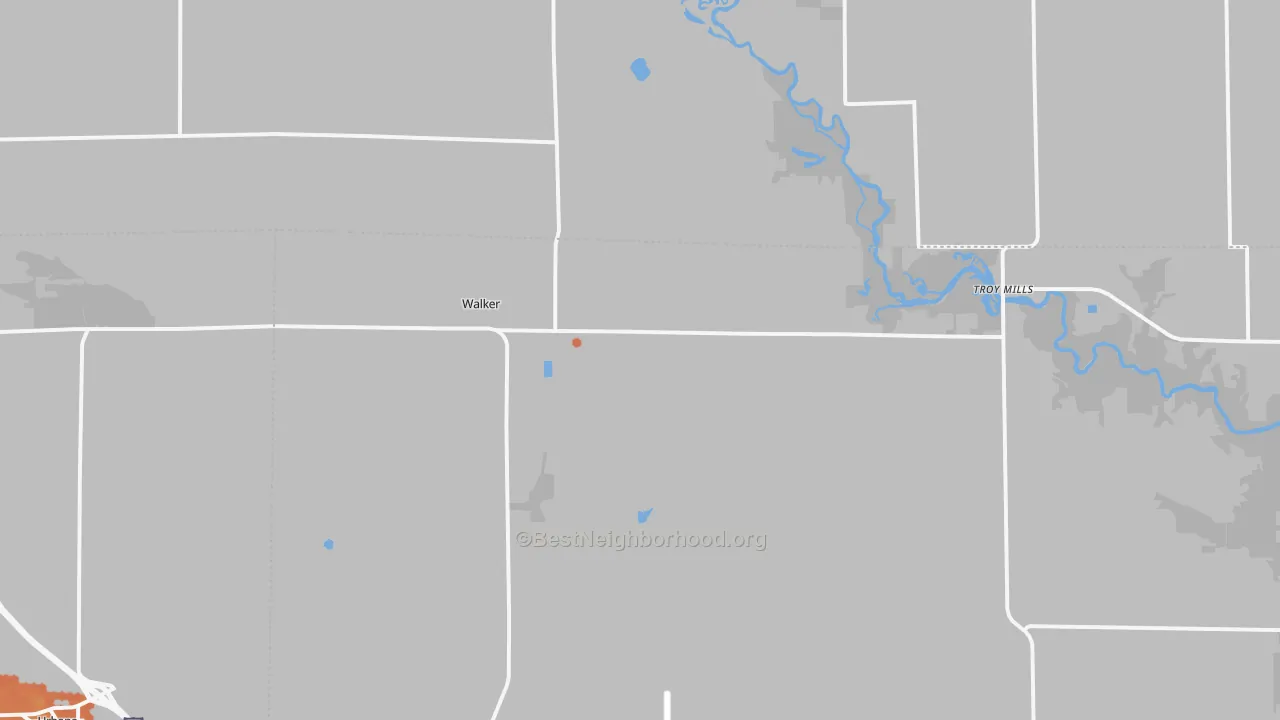 Bike Grade map of Walker, IA