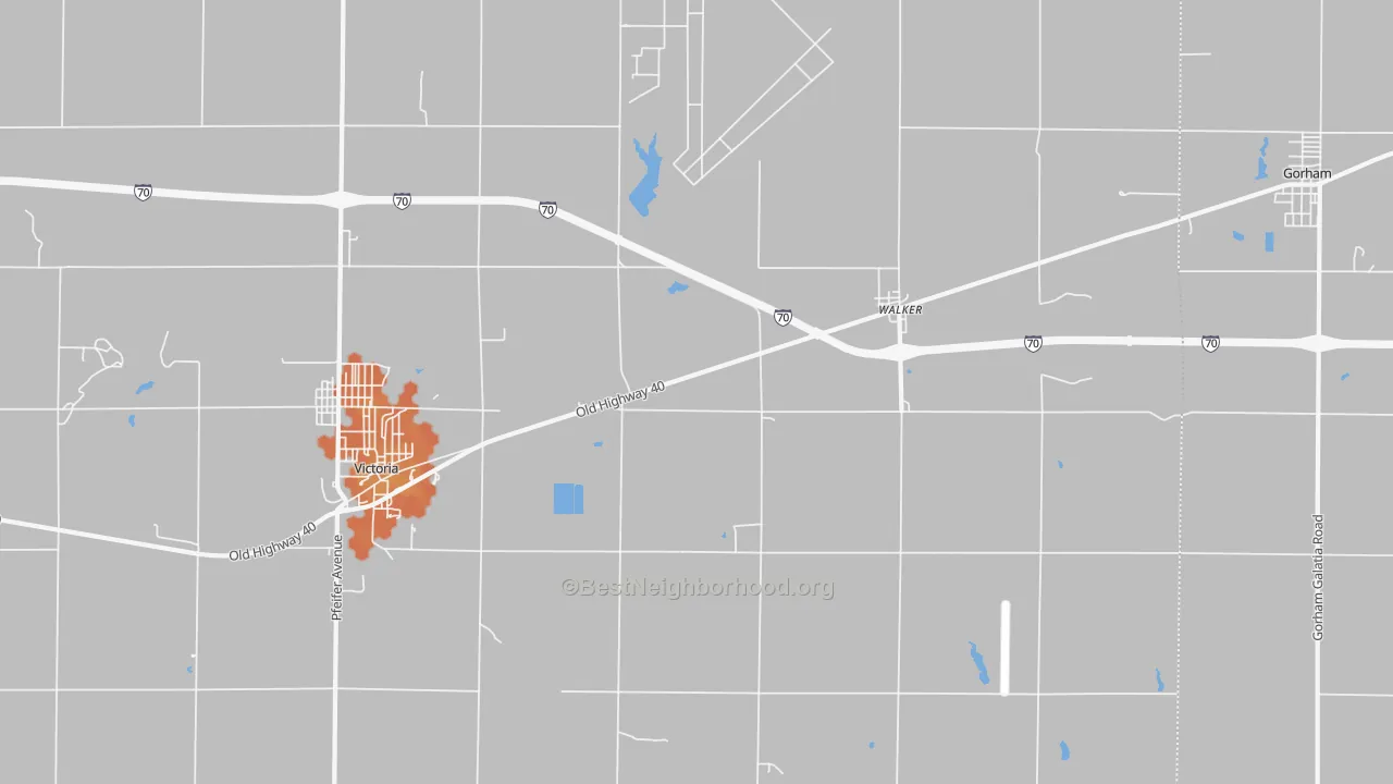 Bike Grade map of Walker, KS