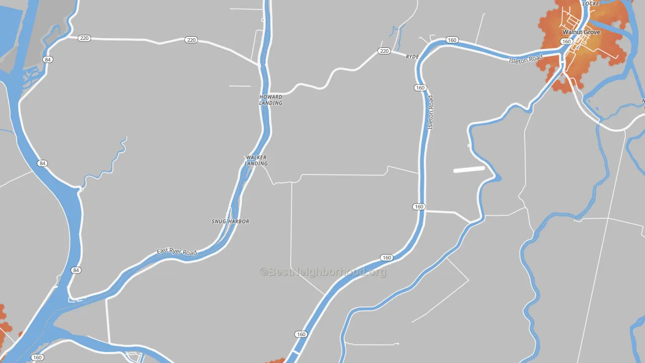Bike Grade map of Walker Landing, CA