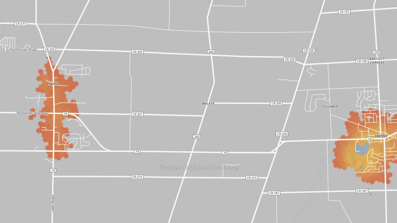 Bike Grade map of Walker, NY