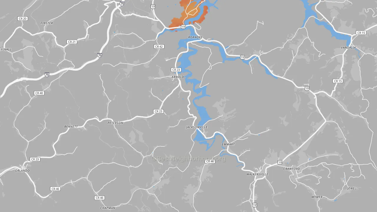 Bike Grade map of Walkersville, WV