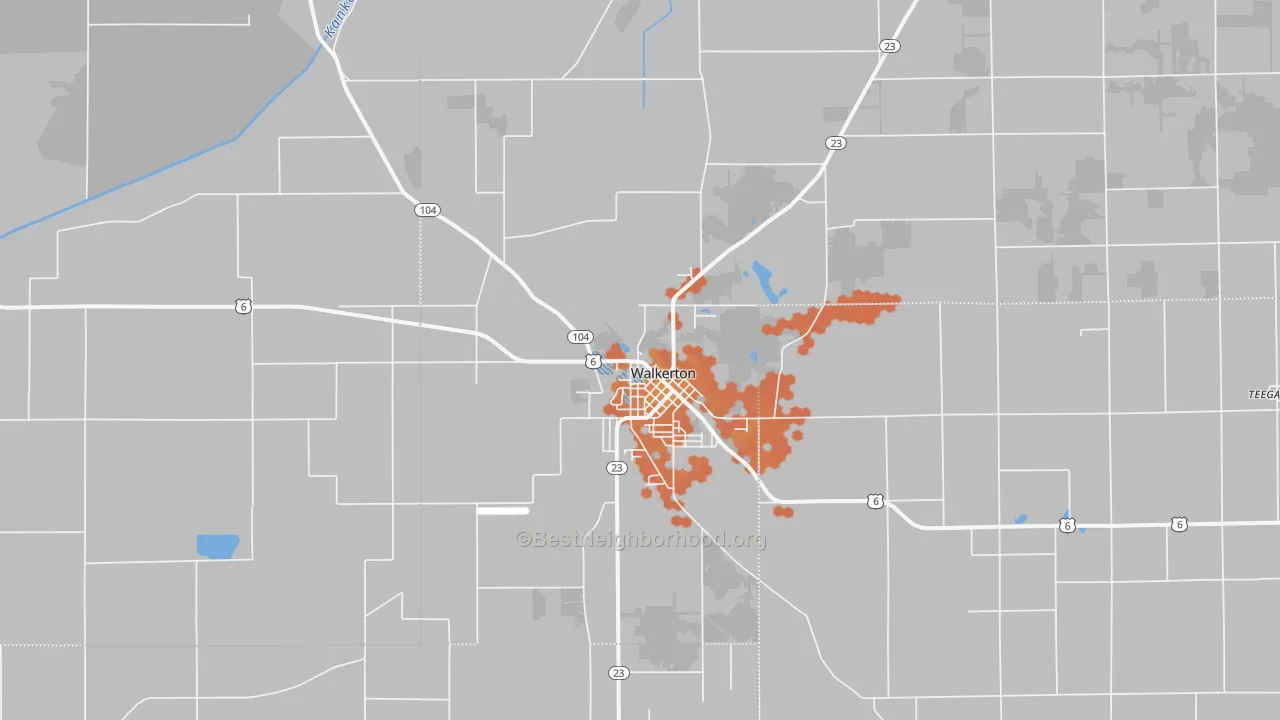 Bike Grade map of Walkerton, IN