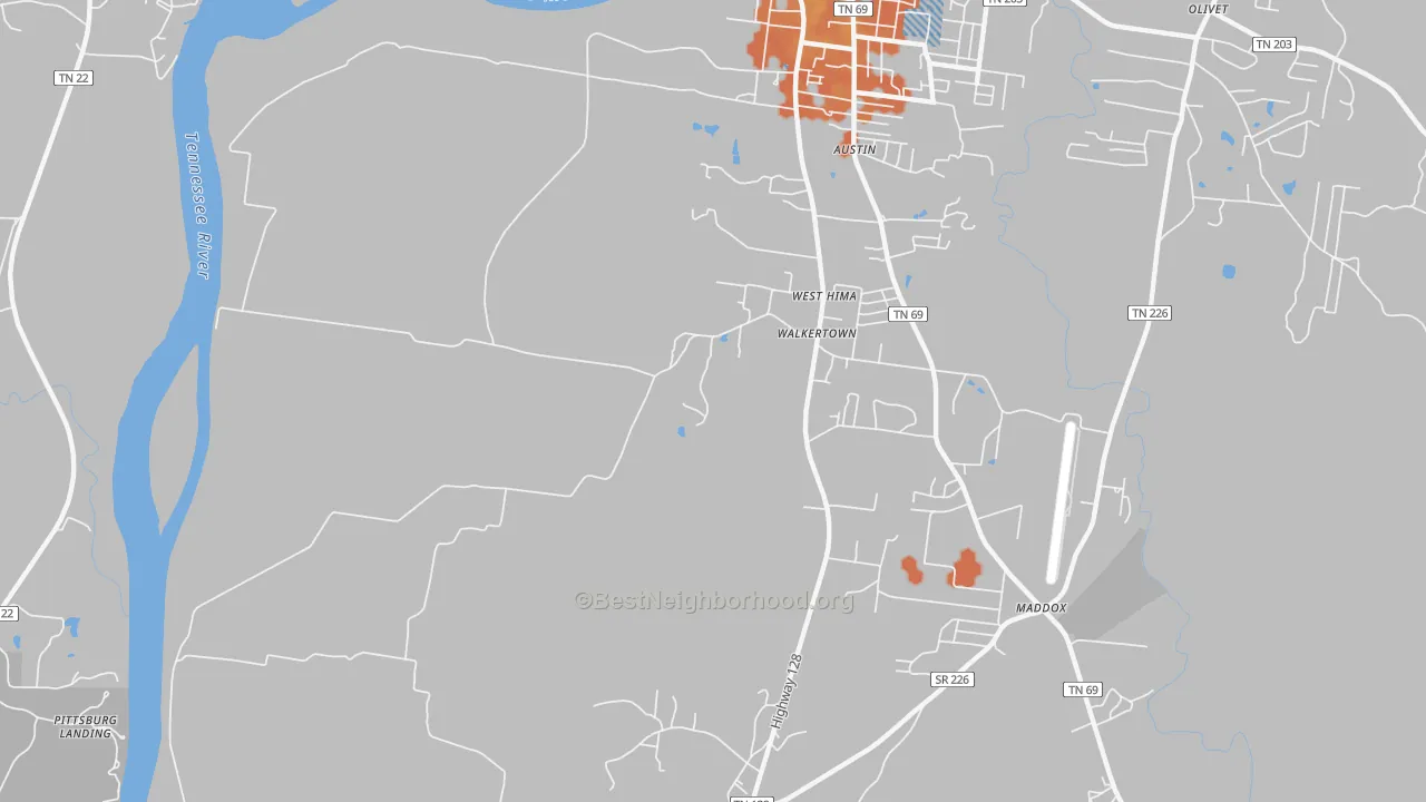 Bike Grade map of Walkertown, TN