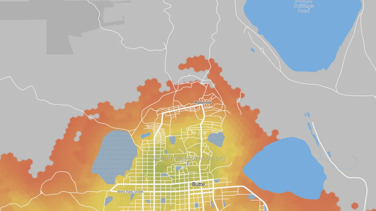 Bike Grade map of Walkerville, MT