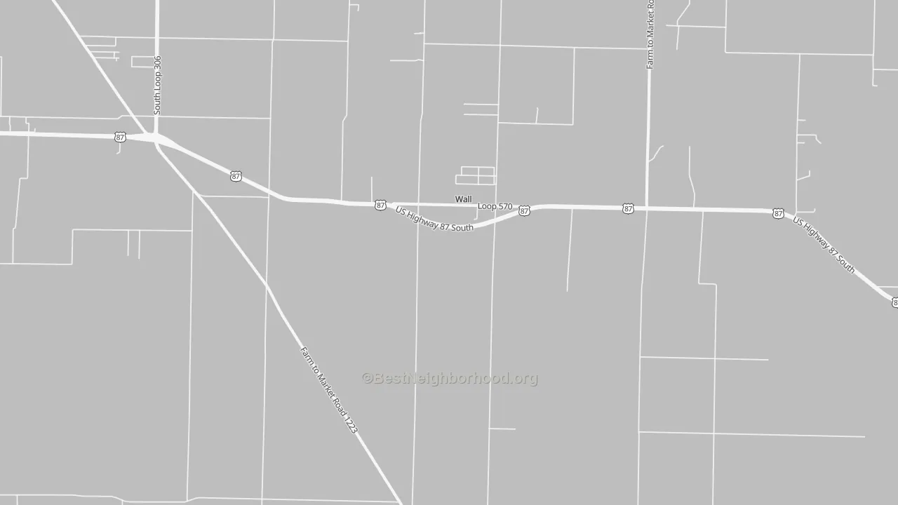 Bike Grade map of Wall, TX