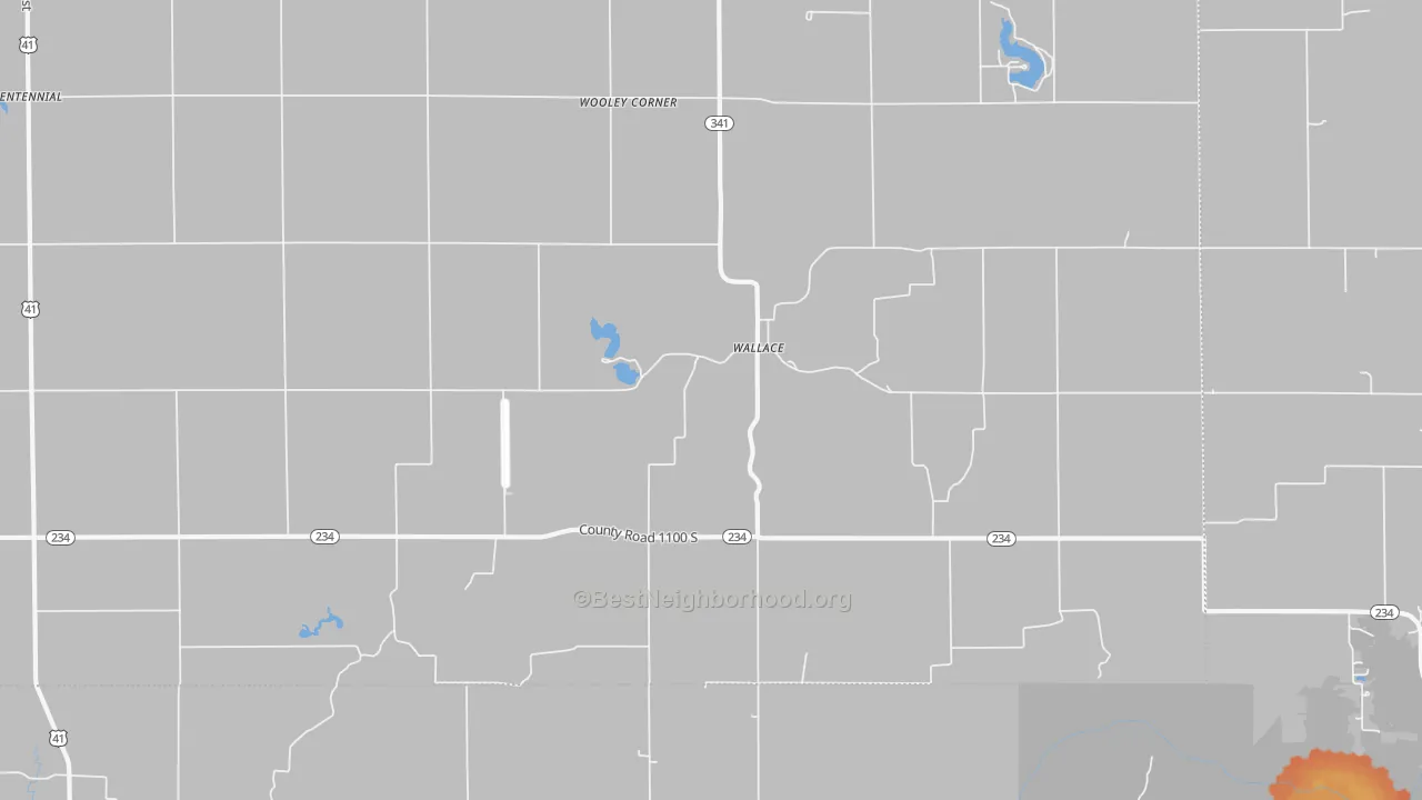 Bike Grade map of Wallace, IN