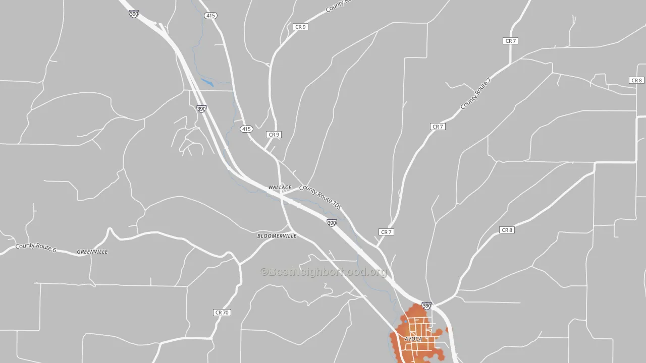 Bike Grade map of Wallace, NY
