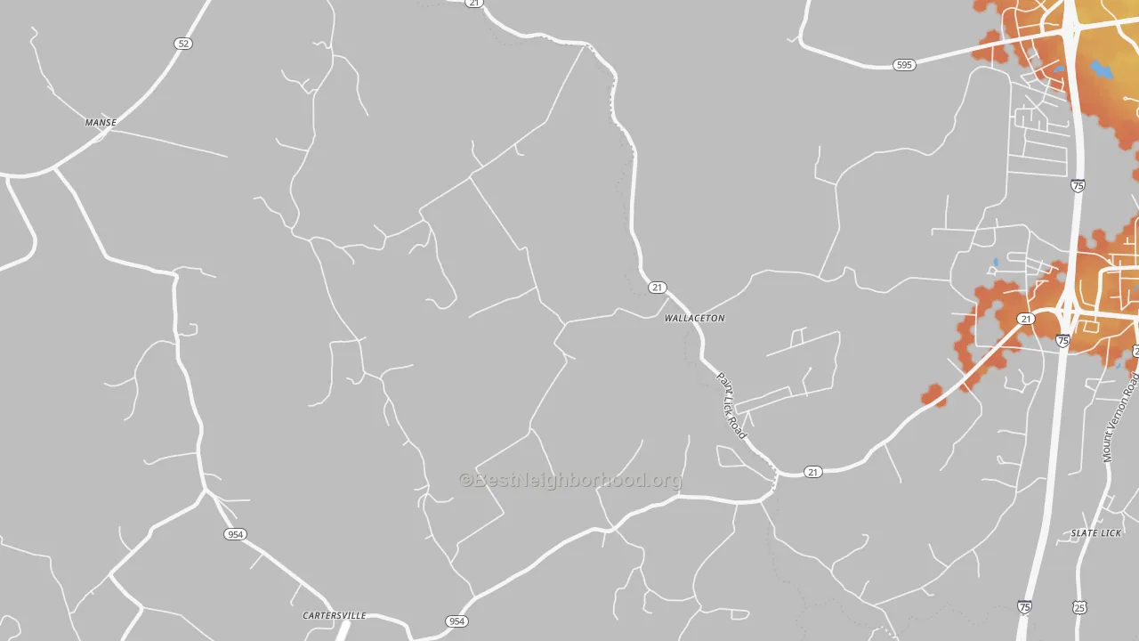 Bike Grade map of Wallaceton, KY