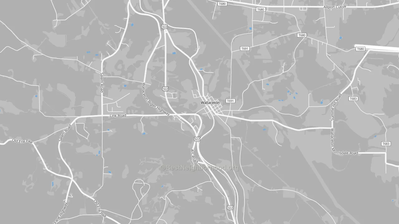 Bike Grade map of Wallaceton, PA