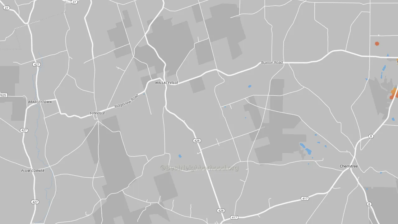 Bike Grade map of Wallaceville, PA
