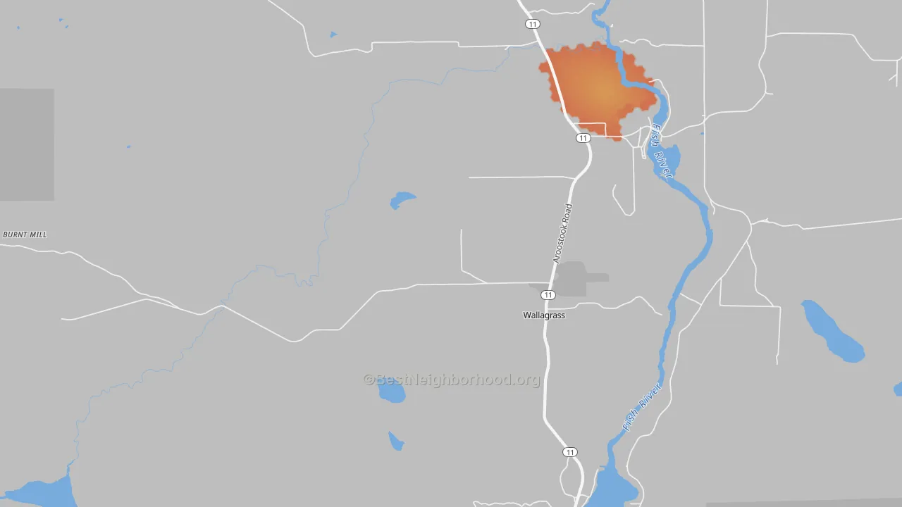 Bike Grade map of Wallagrass, ME