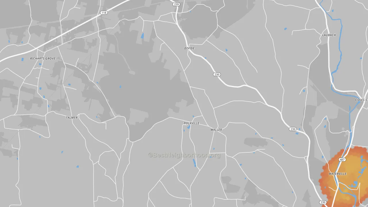 Bike Grade map of Waller, PA