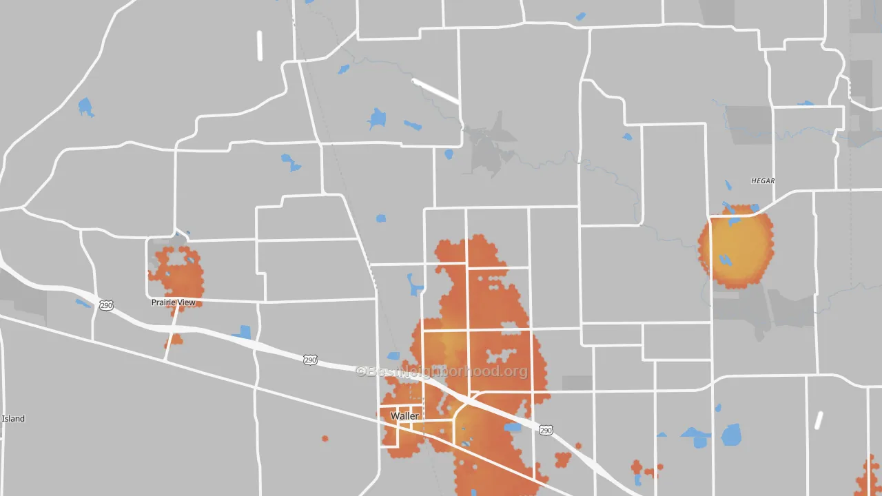 Bike Grade map of Waller, TX