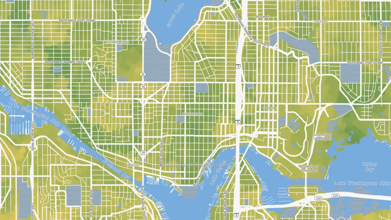 Bike Grade map of Wallingford, Seattle, WA