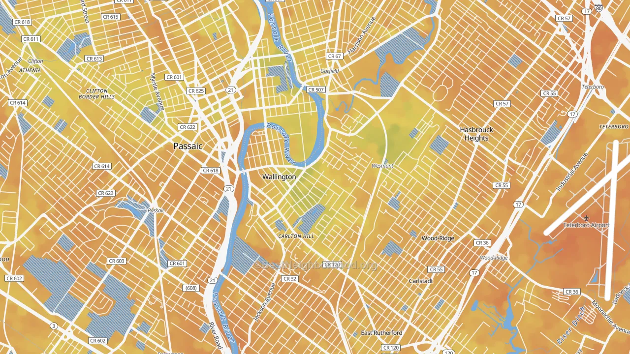Bike Grade map of Wallington, NJ