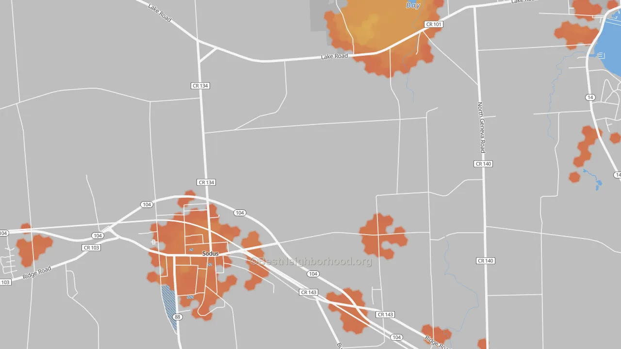 Bike Grade map of Wallington, NY