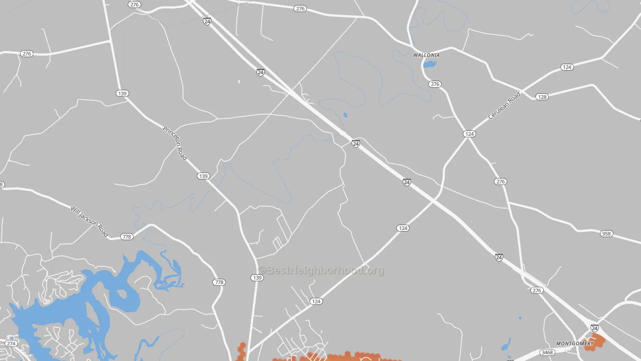 Bike Grade map of Wallonia, KY