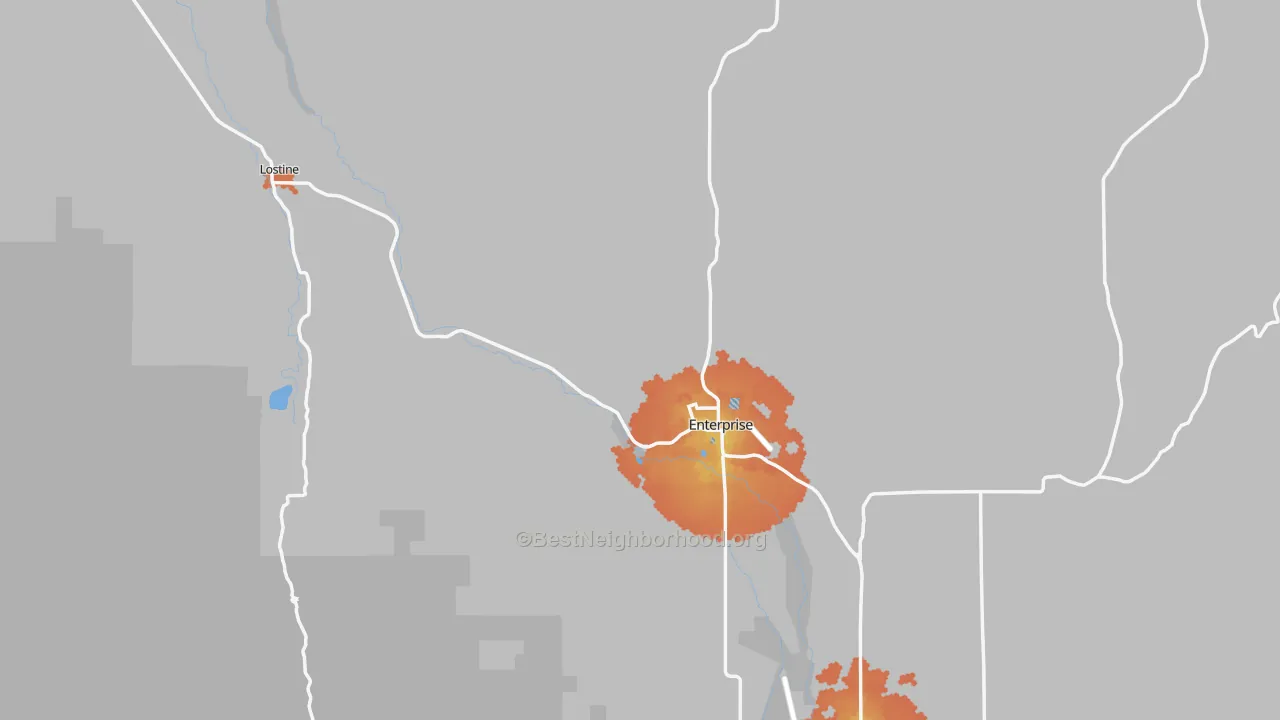 Bike Grade map of Wallowa County, OR